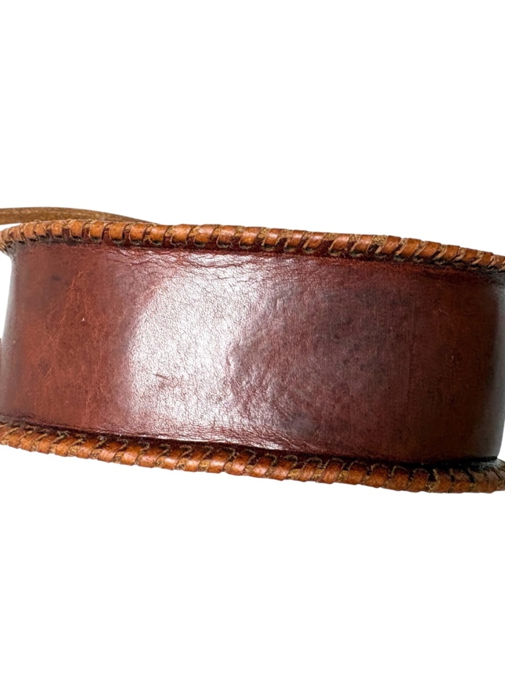 bag brown leather vintage mini cross body unlined minimal snap close handmade - Picture 5 of 14